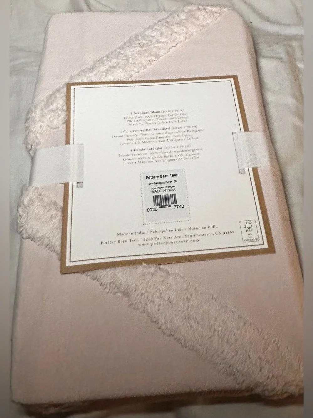 Pottery Barn Teen Ashlyn Tufted Standard Sham Blush Pink NWT Organic Cotton